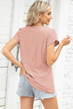 Eyelet Notched Petal Sleeve Blouse (12)