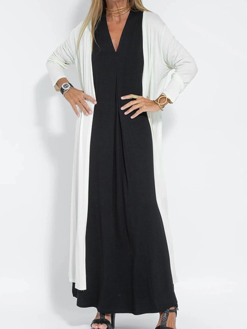 Full Size V-neck Sleeveless Maxi Dress Slit Plus (12)