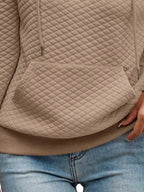 Drawstring Textured Dropped Shoulder Hoodie (19)