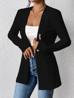 One Button Long Sleeve Blazer (6)
