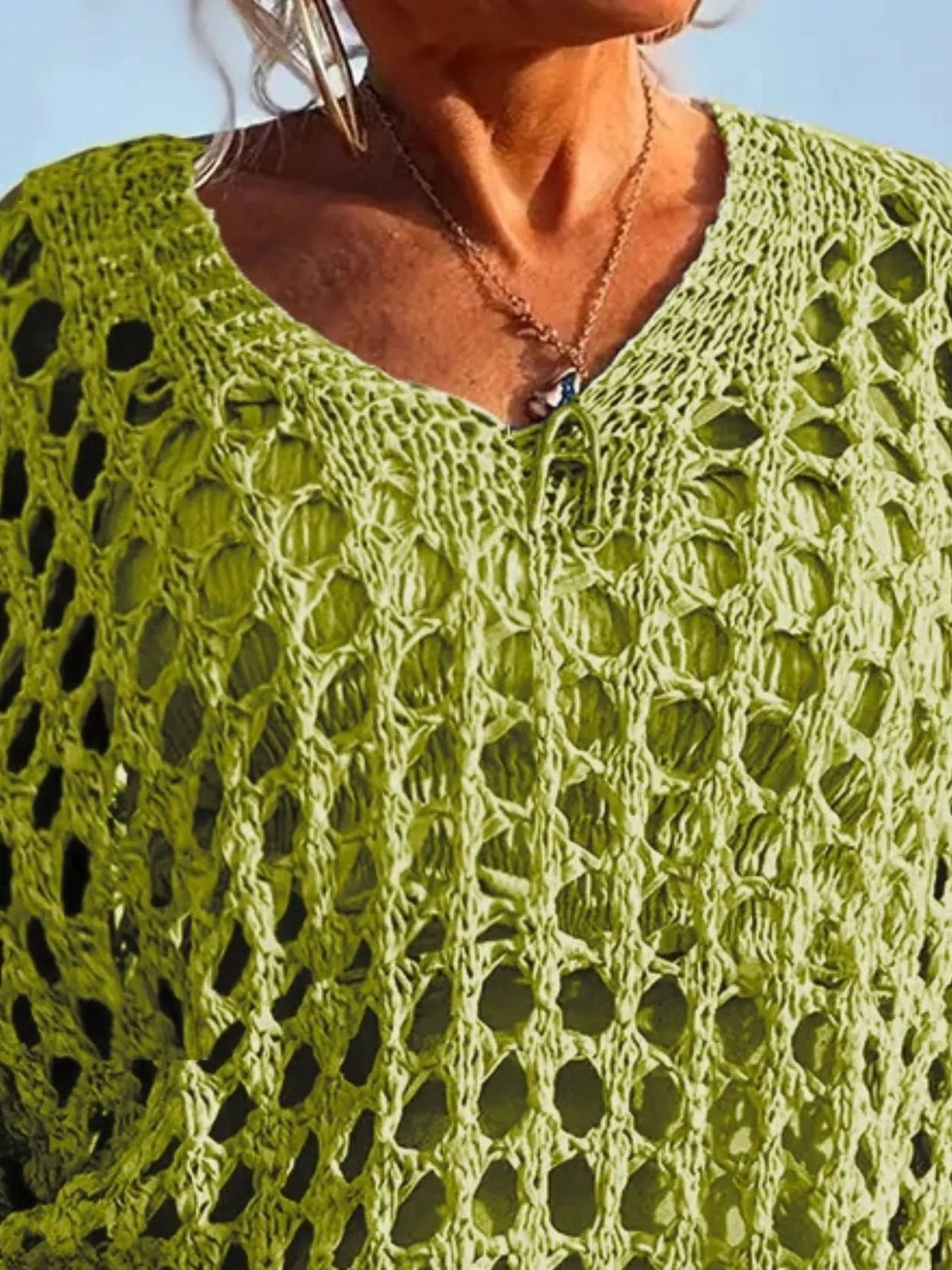 Crochet Long Sleeve Knit Cover Up (2)