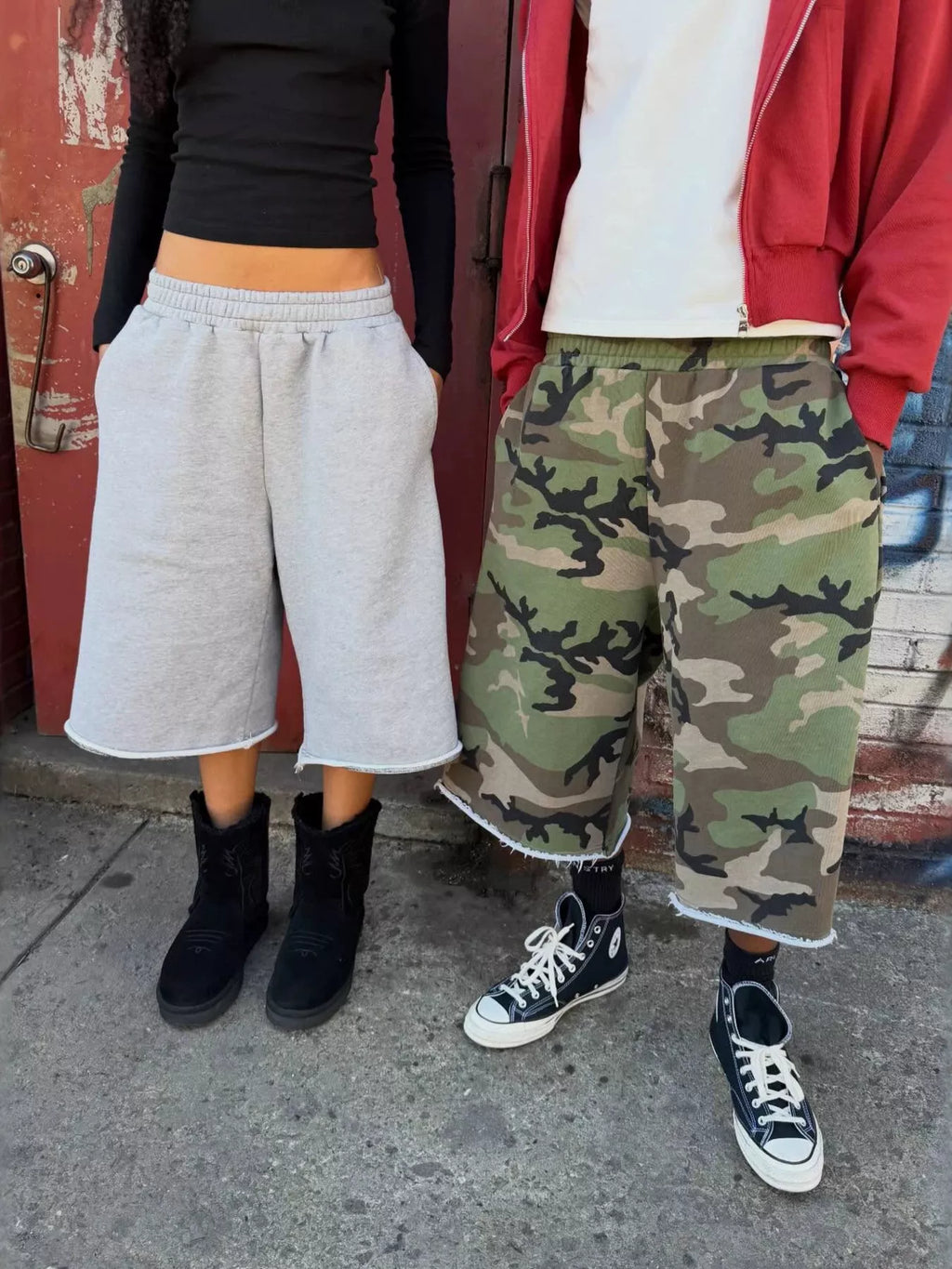 Wide-leg Cropped Sweatpants Pockets (4)