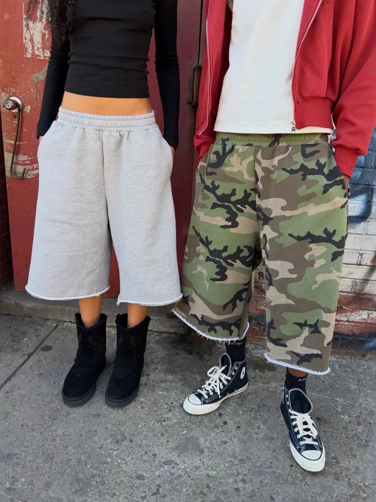 Wide-leg Cropped Sweatpants Pockets (4)
