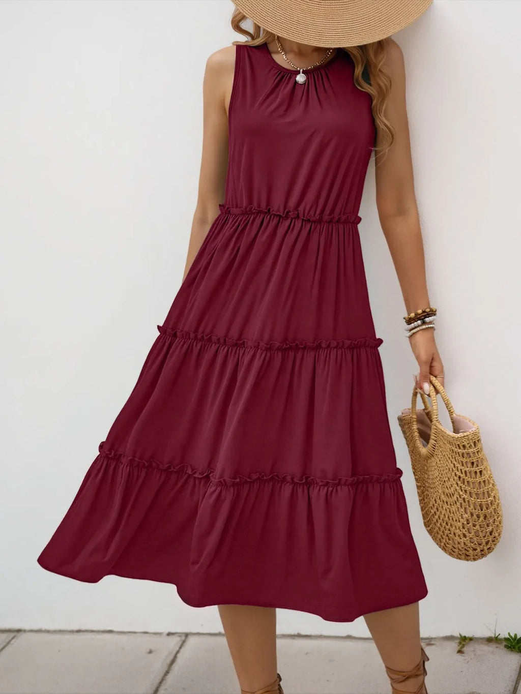 Frill Tiered Midi Dress (20)