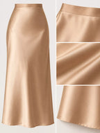 High-waisted Satin Midi Skirt (13)