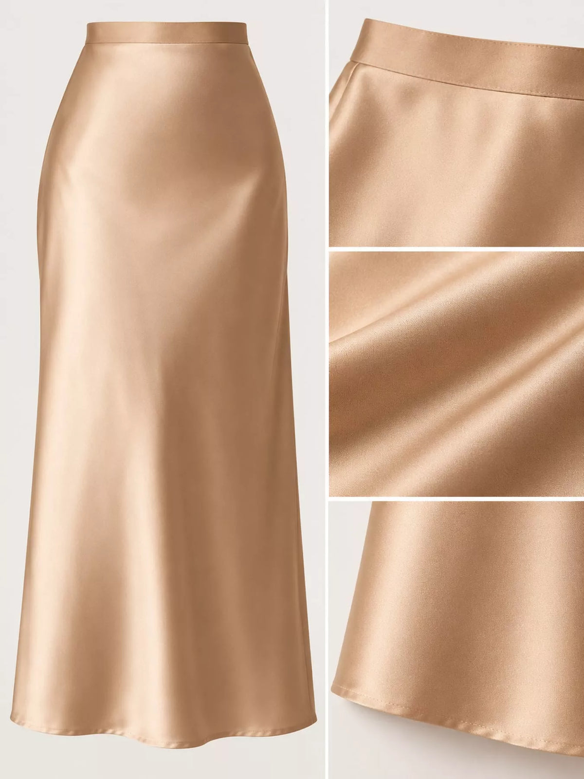 High-waisted Satin Midi Skirt (13)