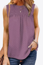 Smocked Tie Back Frill Trim Tank (5)
