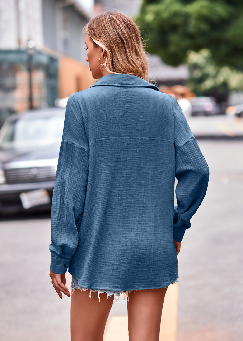 Textured Dropped Shoulder Longline Shirt (13)