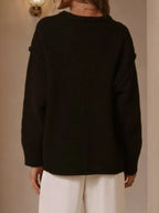Crew Neck Dropped Shoulder Sweater (11)