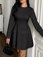 Cutout Back Long Sleeve Mini Dress (4)