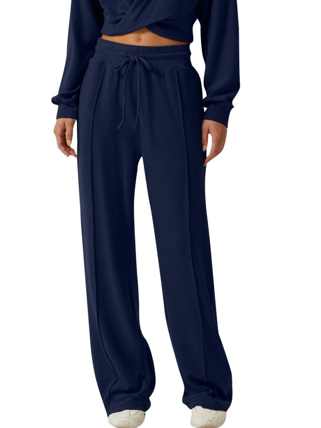 Twist-front Long Sleeve Top Pants Set (12)