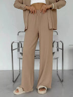 Button Up Long Sleeve Shirt Pants Set (19)