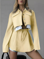 Button Up Cropped Jacket Mini Skirt Set (19)
