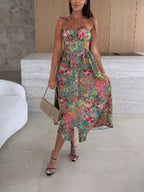 Printed Tie-strap Midi Dress (9)