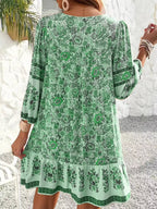 Floral Print Tassel Tie Neck Mini Dress (18)