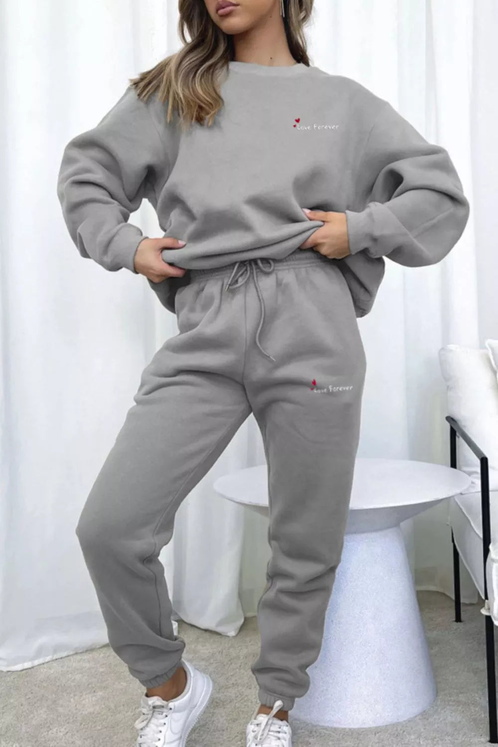 Round Neck Sweatshirt Joggers Set (9)
