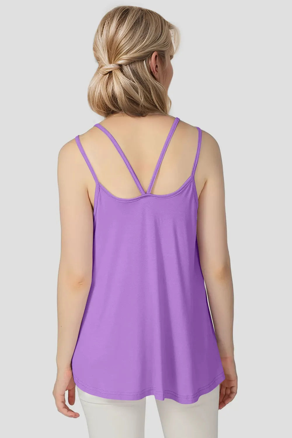 Bamboo Scoop Neck Double Spaghetti Straps Cami (17)