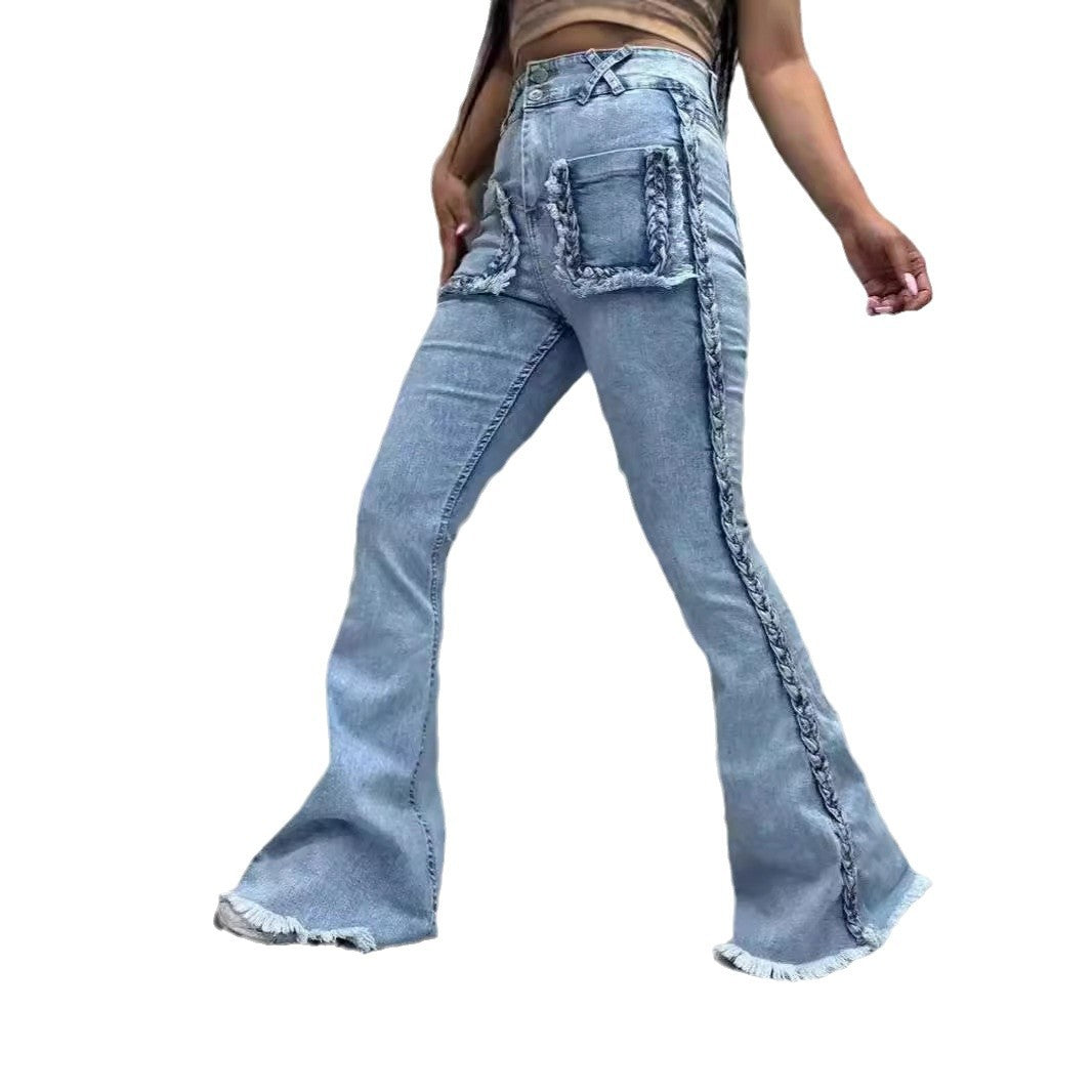 High Waist All-matching Denim Pants photo 1