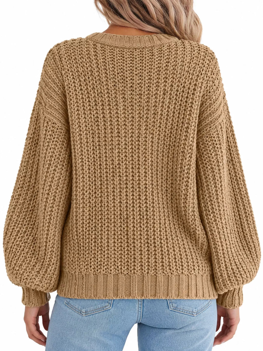 Full Size Chunky Knit Button-down Cardigan Plus (3)