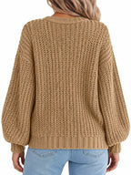 Full Size Chunky Knit Button-down Cardigan Plus (3)