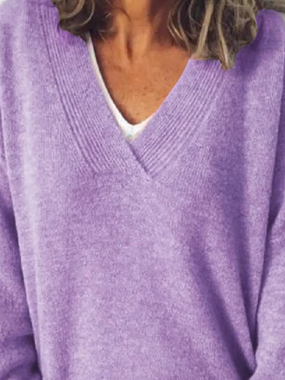 V-neck Dropped Shoulder Sweater (11)