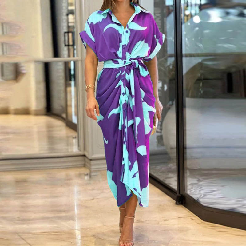 Collared Single-breasted High-waist Shirt Midi Dress variant CJLY286285655CX|CJLY286285656DW|CJLY286285657EV|CJLY286285658FU|CJLY286285659GT|CJLY286285660HS