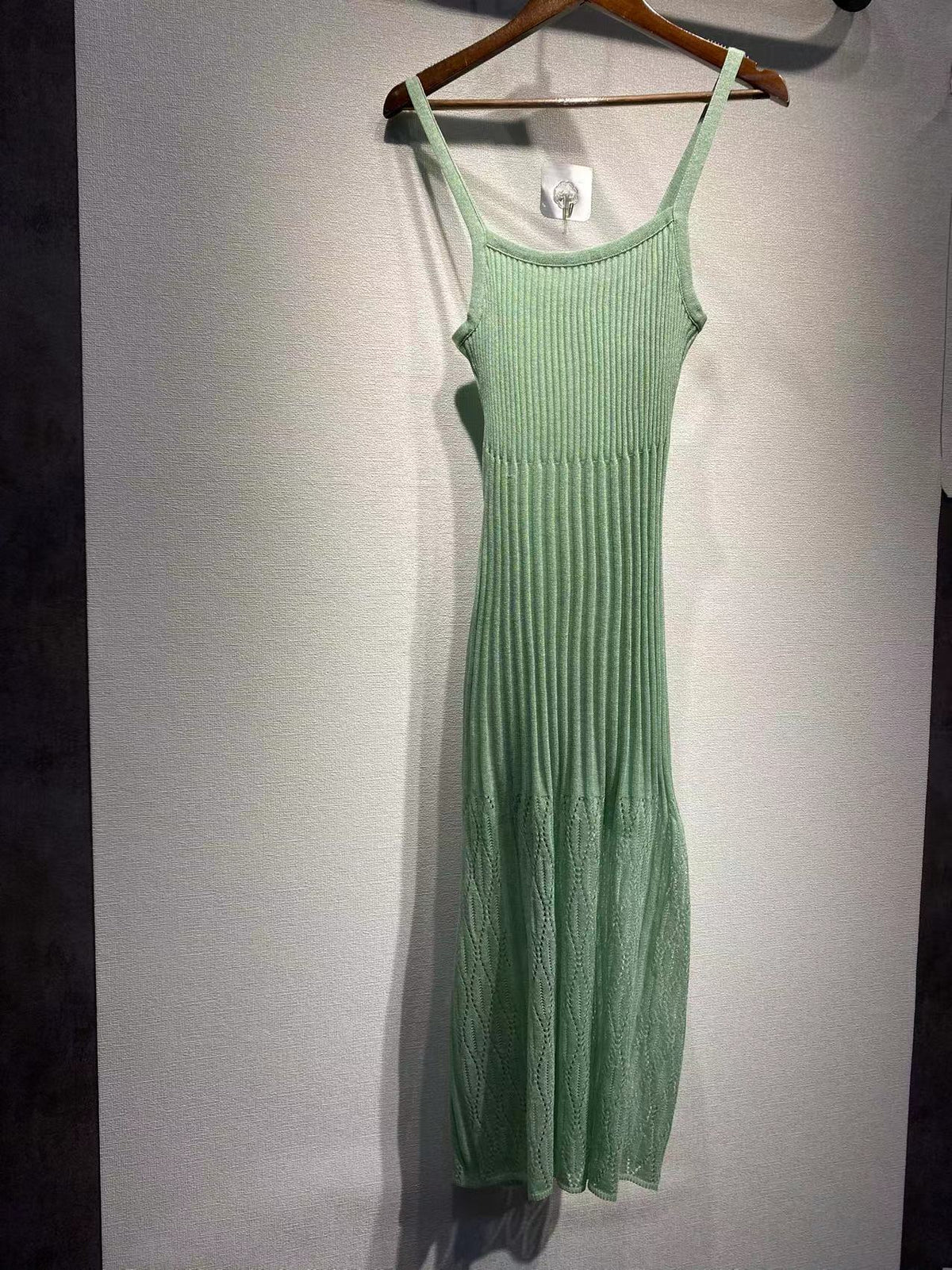 Summer Thin Hollow High Elastic Ice Silk Midi Dress photo 8