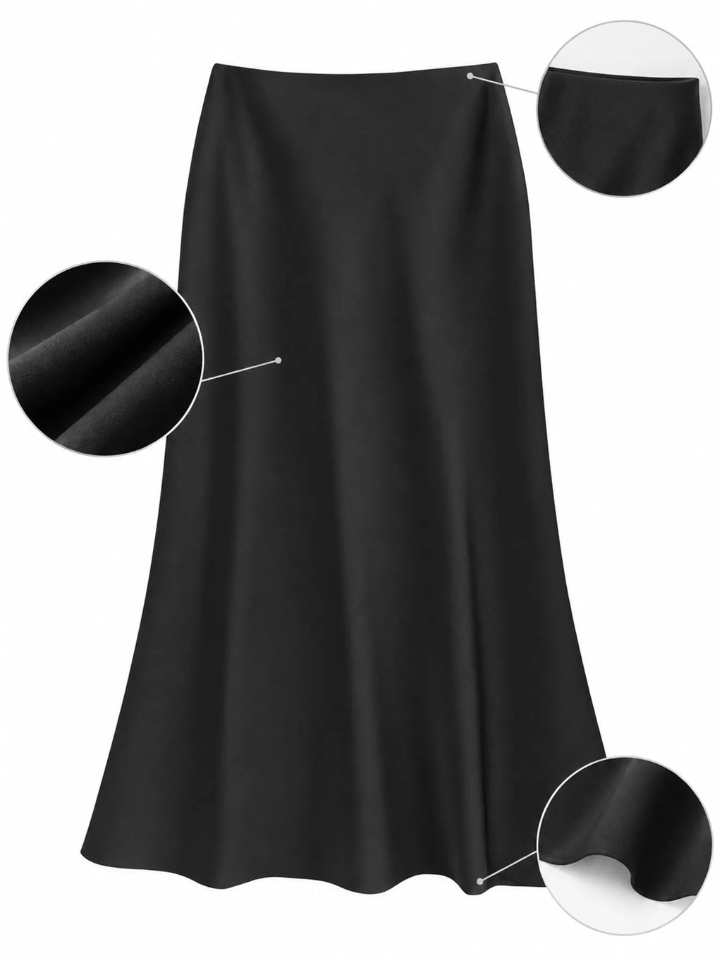 Full Size High-waisted Satin Midi Skirt Plus