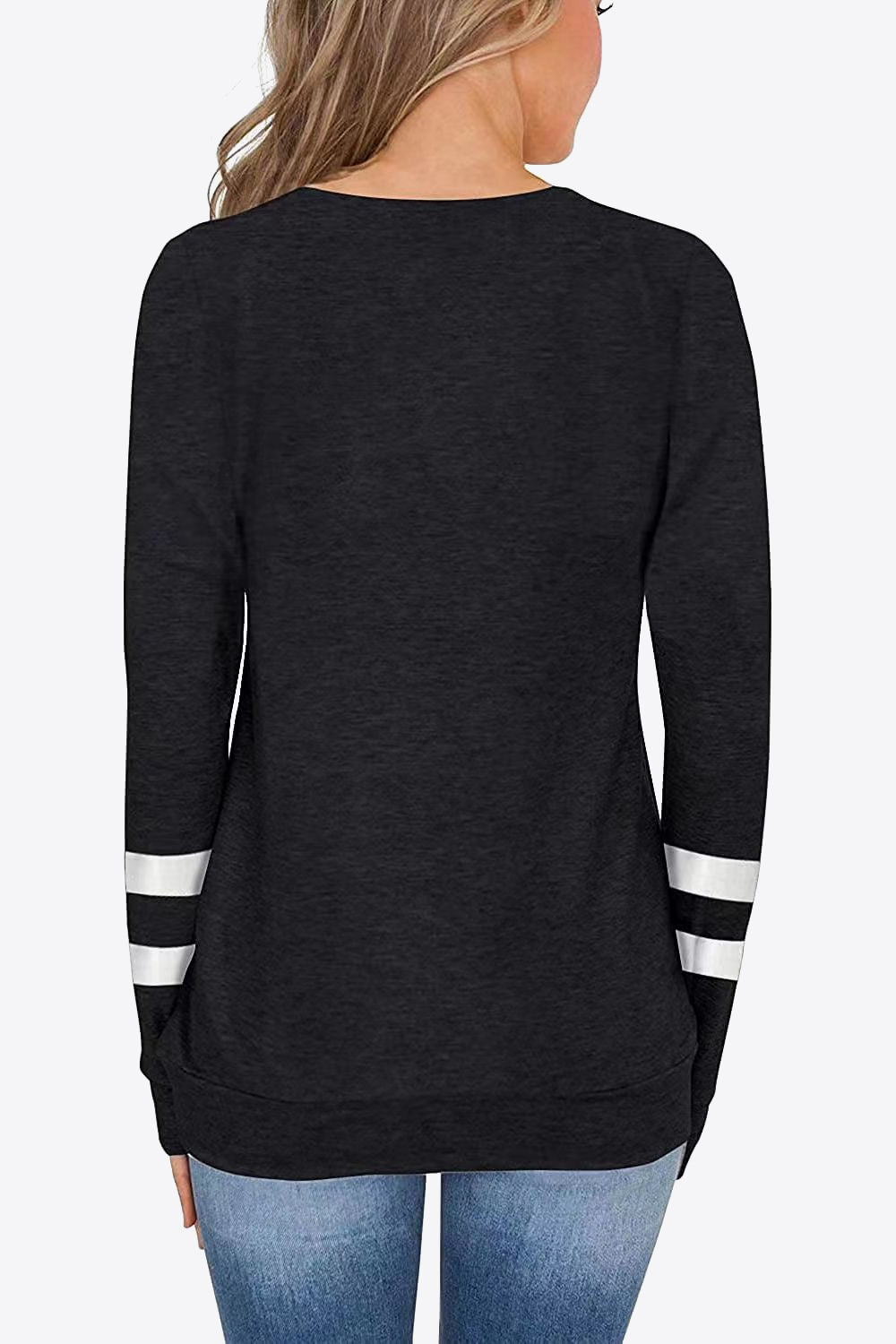 Striped Contrast Raglan Sleeve Top (6)