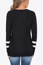 Striped Contrast Raglan Sleeve Top (6)