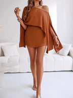 Side Slit Top Mini Skirt Set (2)