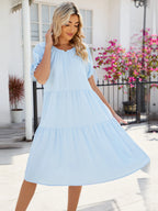 Tiered Round Neck Summer Dress (3)