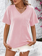 V-neck Dropped Shoulder T-shirt (12)