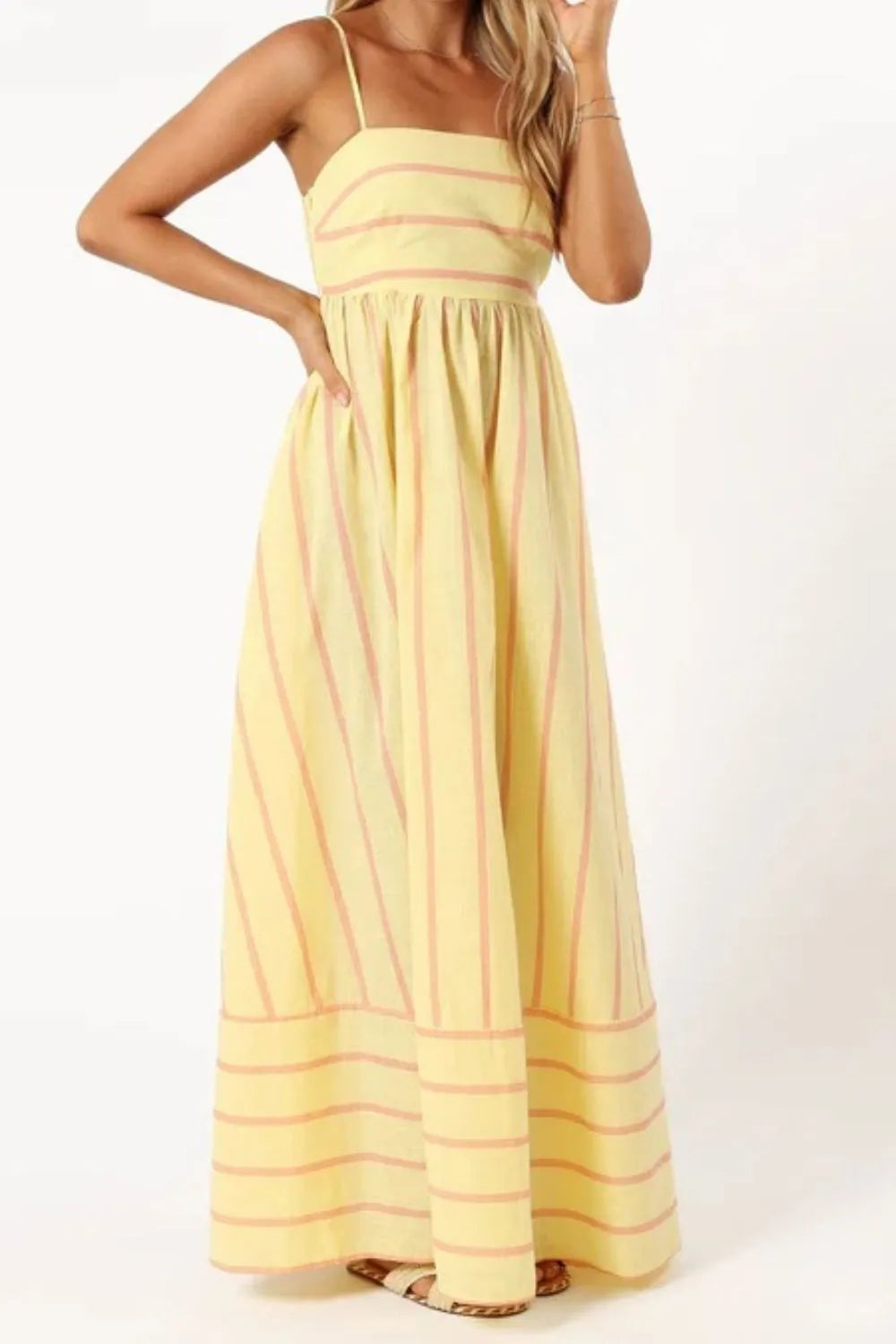 Striped Square Neck Cami Dress (19)
