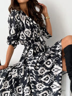 Printed Tie Waist Midi Dress (25)