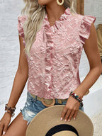 Ruffle Trim Sleeveless Blouse (8)