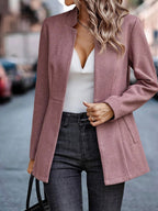 Slim Fit Open Front Blazer (13)