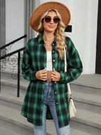 Plaid Collared Neck Long Sleeve Shirt (11)