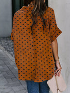 Full Size Collared Neck Half Sleeve Shirt Plus (4)