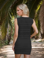 Openwork V-neck Top Skirt Knit Cover Up Set (15)