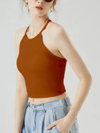Grecian Neck Cropped Tank Chest Pads (17)