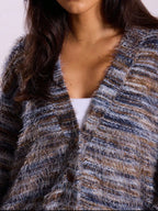 Chunky Knit V-neck Button-up Cardigan (22)