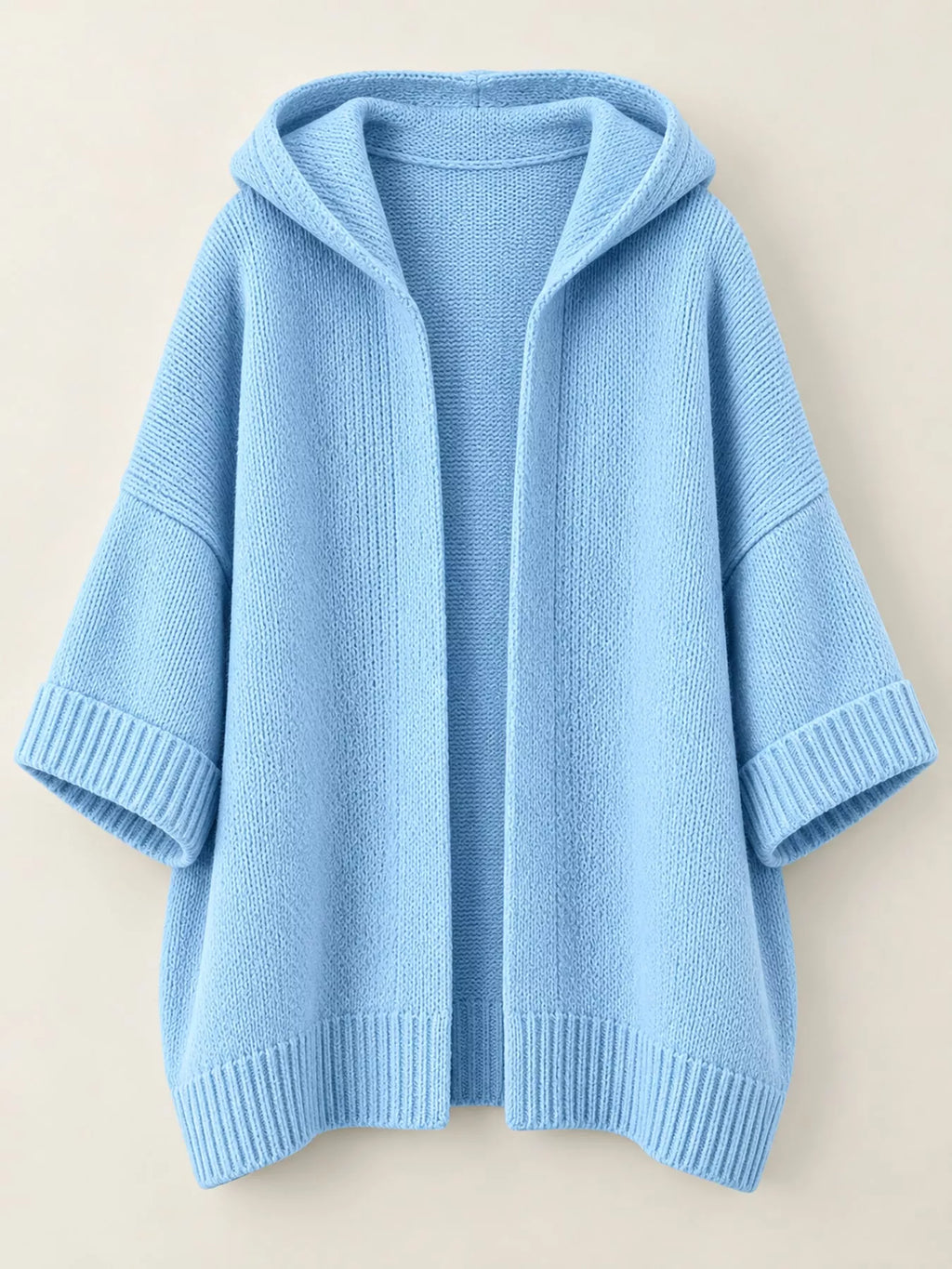 Full Size Hooded Open-front Knit Cardigan Plus (9)