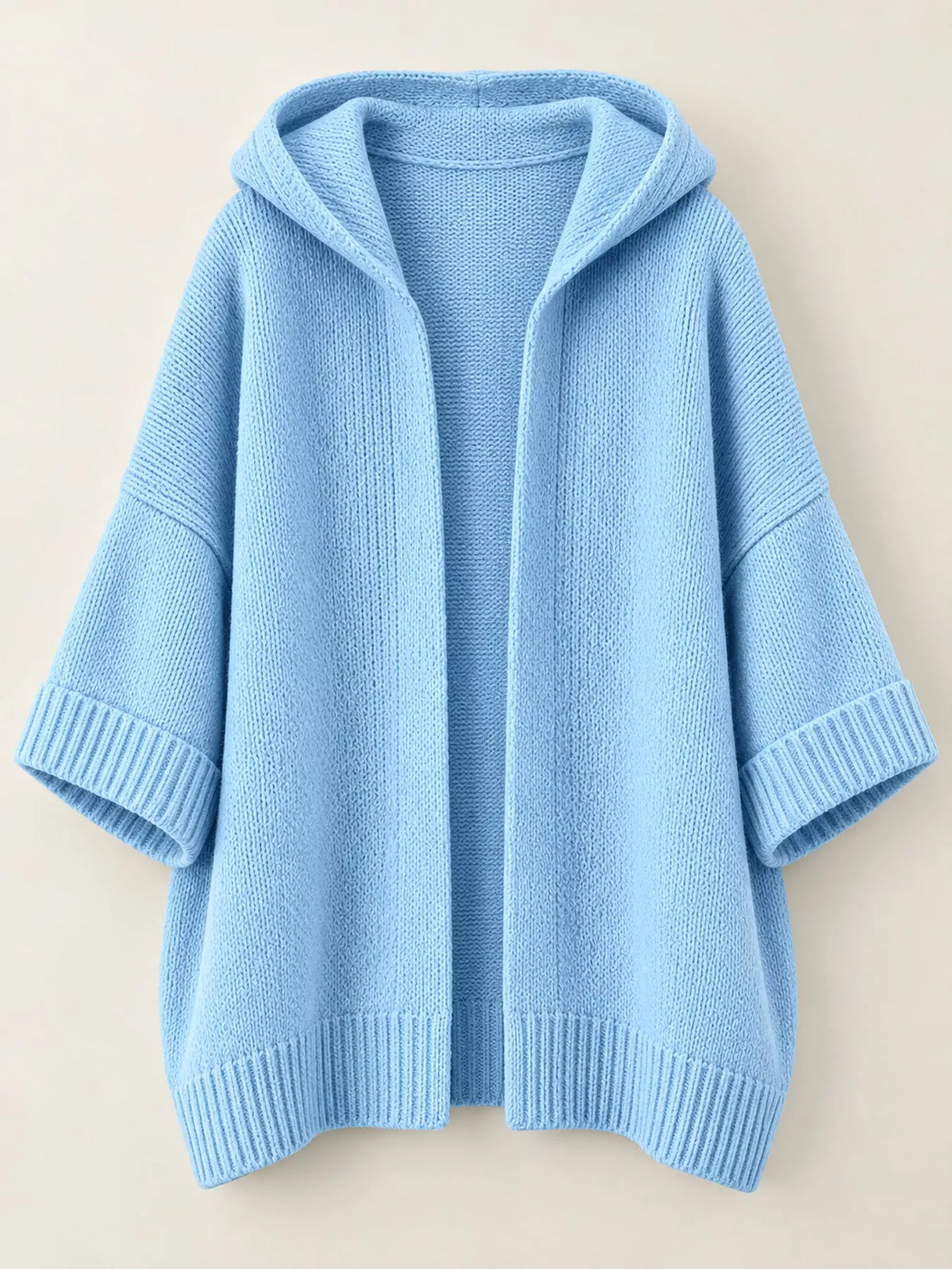 Full Size Hooded Open-front Knit Cardigan Plus (9)