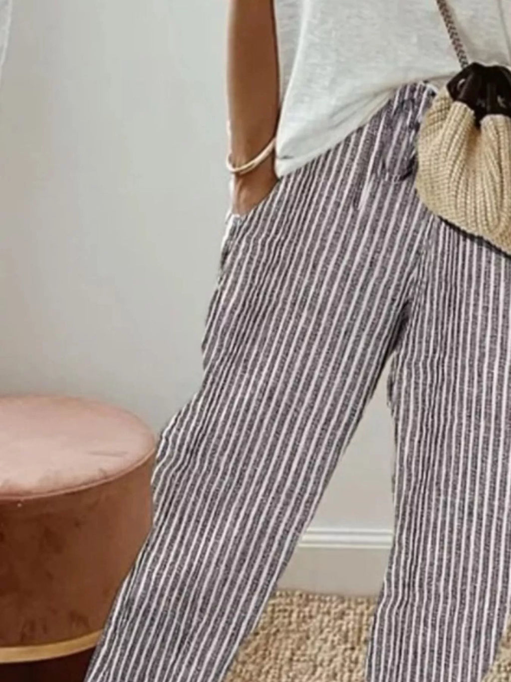 Striped Cropped Pants (2)