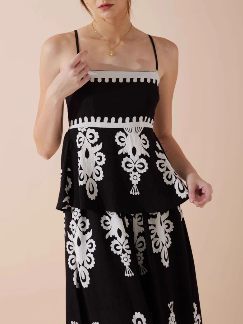 Printed Cami Wide Leg Pants Set (12)
