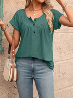 Casual Button Detail Henley T-shirt (19)