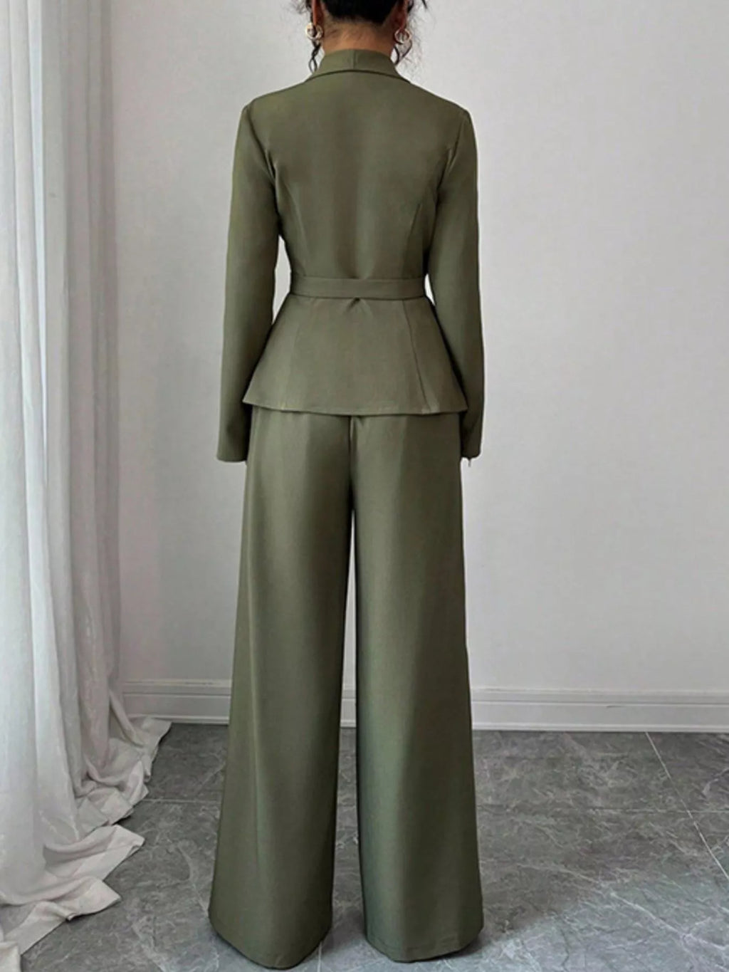 One Button Blazer Pants Set (13)