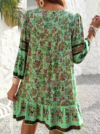 Floral Print Tassel Tie Neck Mini Dress (12)