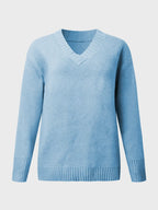 V-neck Long Sleeve Knit Top (24)